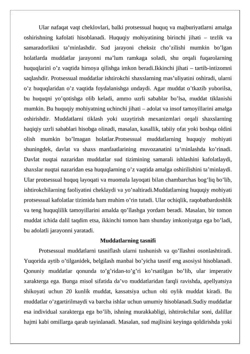 Protsessual muddatlar va chiqimlar 4
