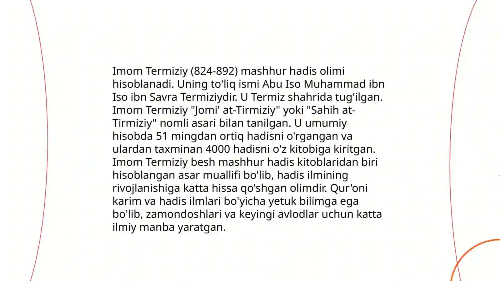 Imom Buxoriy va Imom Termiziyning hadis ilmiga qo‘shgan hissalarini qiyosiy tahlili 4