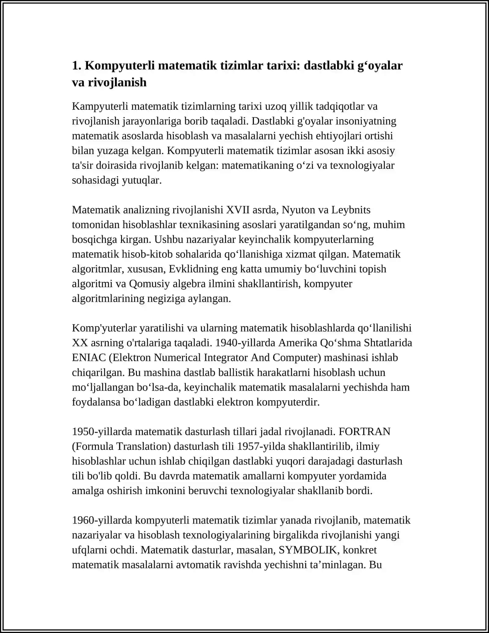 KAMPYUTERLI MATEMATIKA TIZIMLARNING TARIXI VA HOZIRGI HOLATI 4