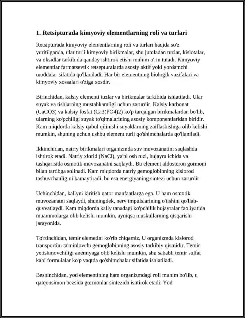 RETSIPTURADA KIMYOVIY ELEMENTLAR TUZLAR KISLOTALAR OKSIDLAR 4