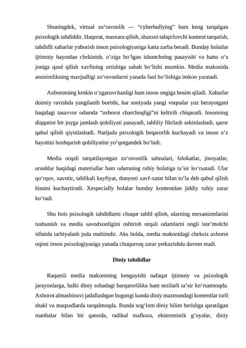 Media makonda psixologik, diniy va madaniy tahdidlar 4