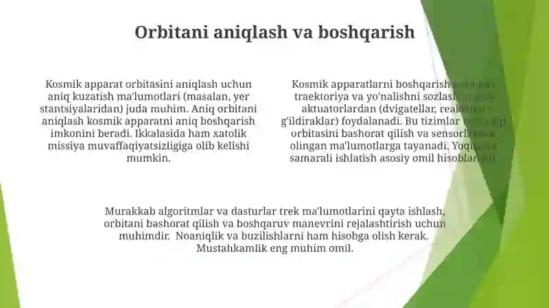 Kosmik apparatlar harakatini boshqarish 4