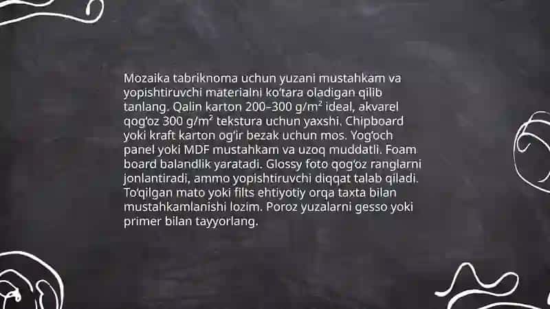 Mozayka usulida tabriknoma yasash 4