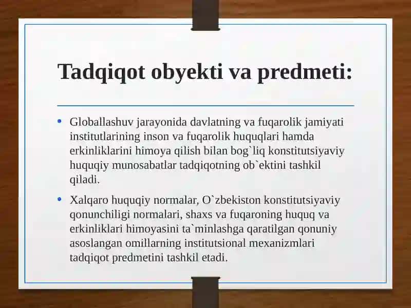 O'ZBEKISTON RESPUBLIKASIDA INSON HUQUQLARINI HIMOYA  QILISH  MASALALARI: MUAMMO,  YECHIM,  ISTIQBOL   (2010–2023-yillar) 4