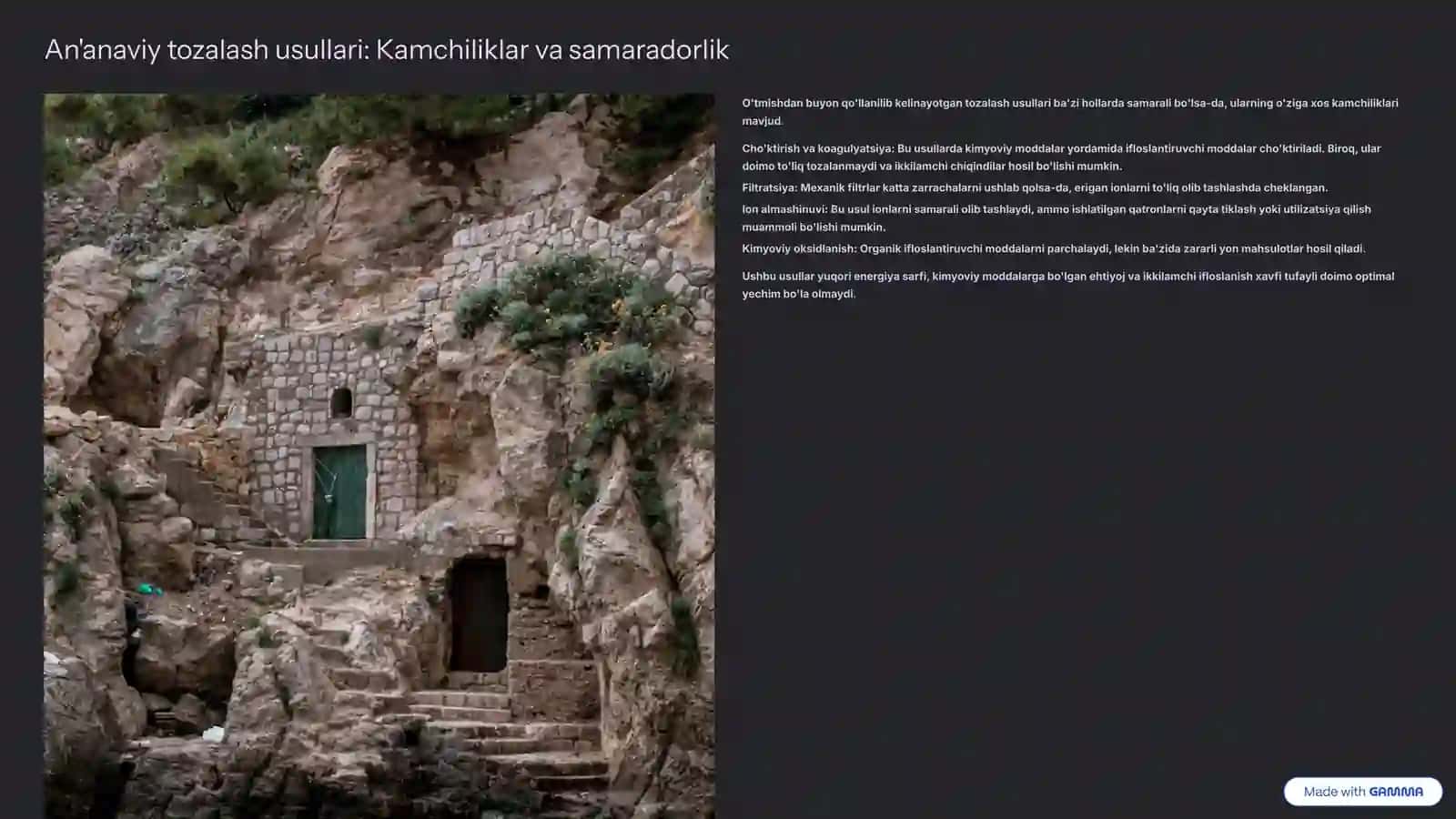 Ifloslangan suv va tuproqdagi ion bog'lanishli moddalardan tozalash 4