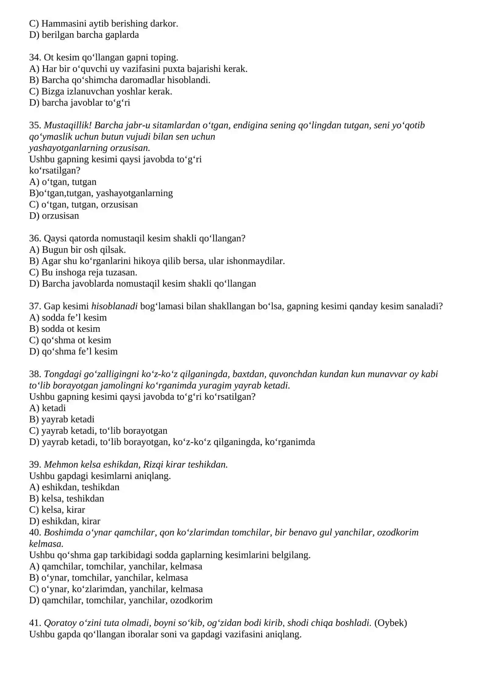 Kesim va uning ifodalanishi 4