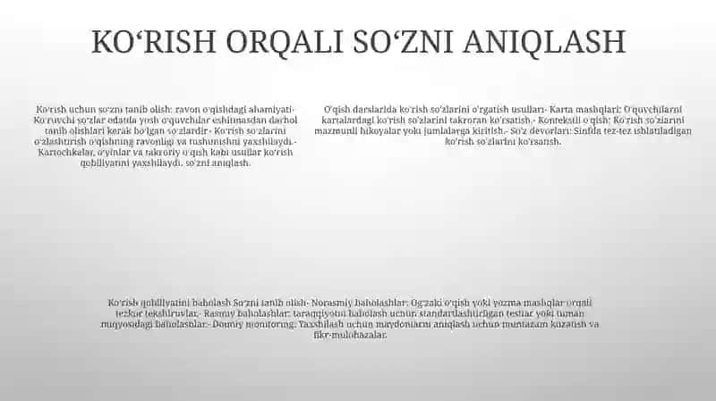 Õqish Darslarida Qõllanadigan Metodlarga Tavsif 4