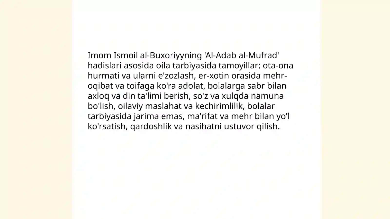 Al-Adab al-Mufrat Hadislari Mazmunini Ijtimoiy Hayotdagi Orn 4