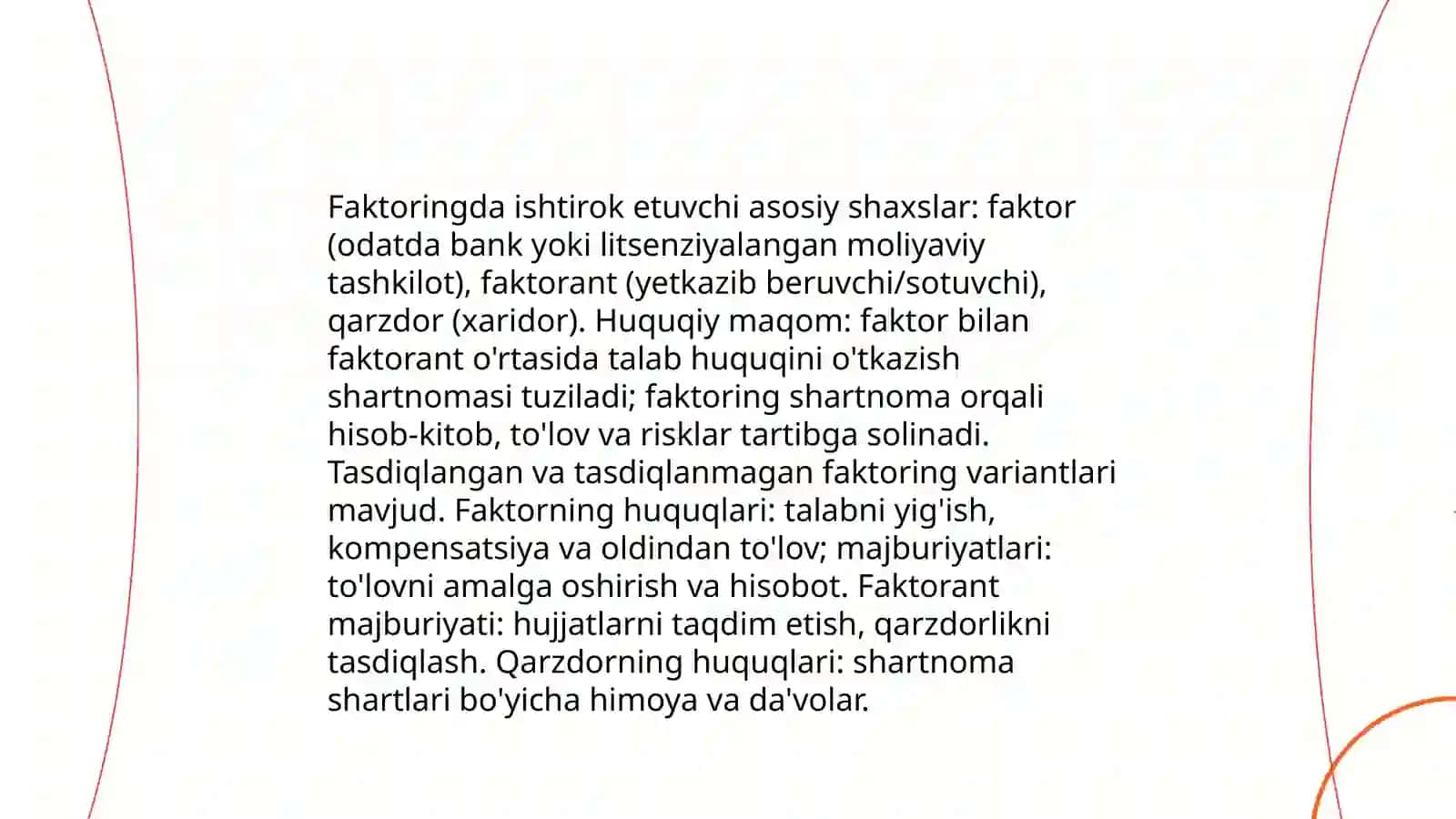Banklarda faktoring operatsiyalarini buxgalteriya hisobi 4