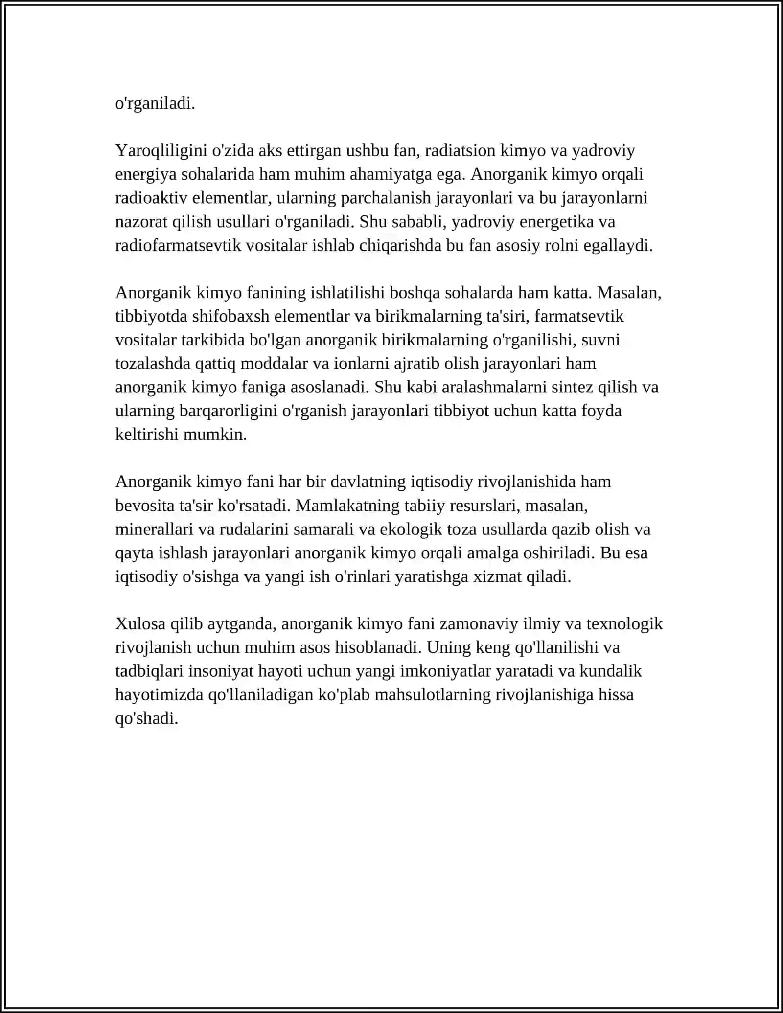 ANORGANIK KIMYO FANINING PIRETMETI, RIVOJLANISH DAVRLARI VA METODLARI 4