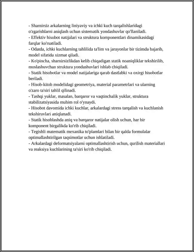 SHARNIRSIZ ARKALARNI KUCHLAR USULIDA HISOBLASH 4