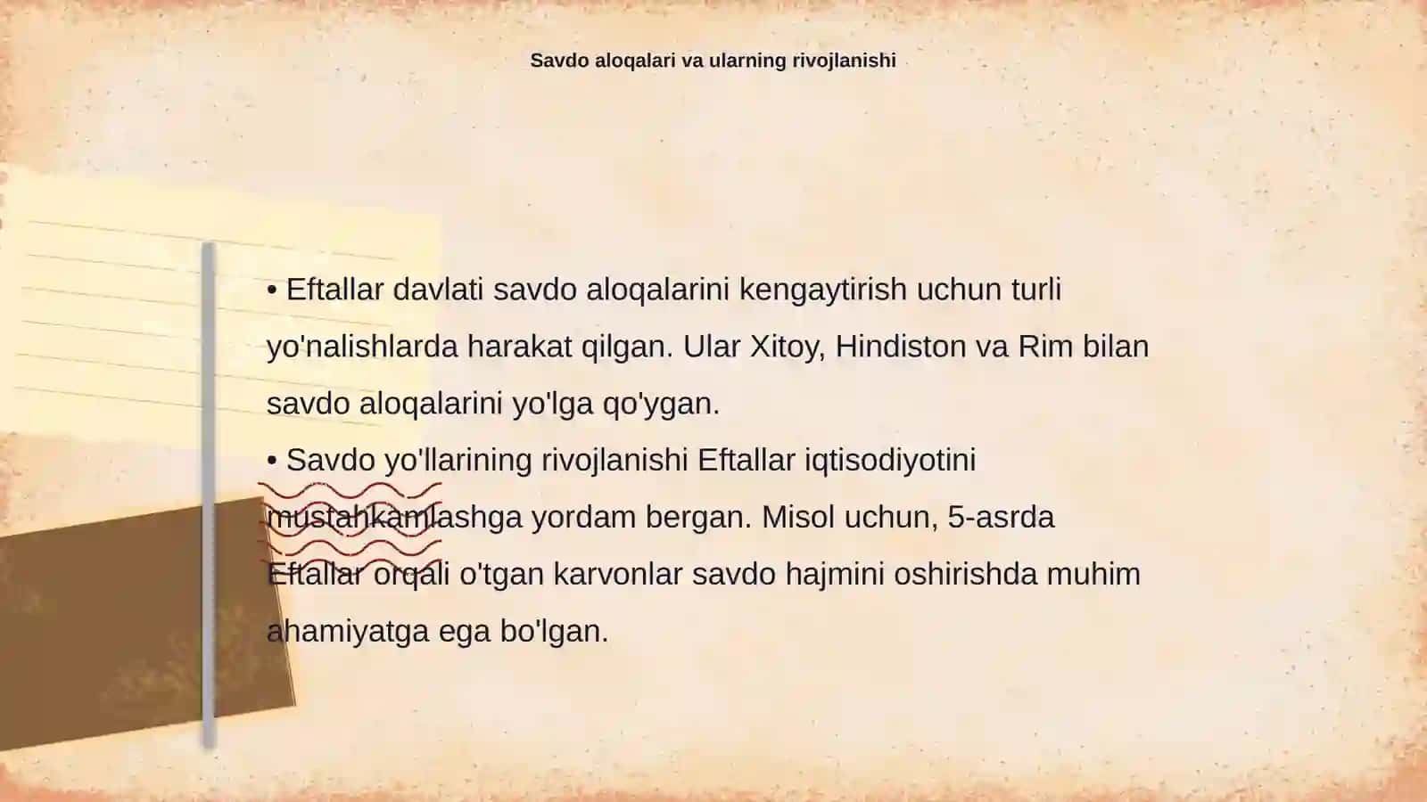 Eftallar davlatida savdo va pul munosabatlari 4