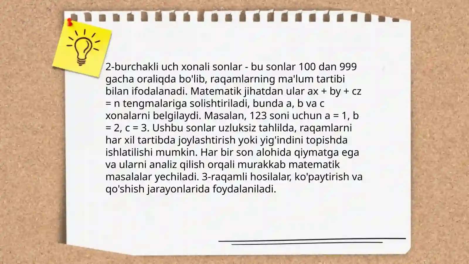 Uch xonali songa burchakli bõlish 4