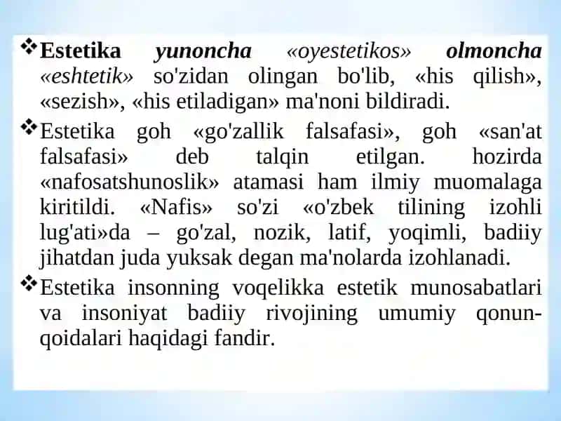 Estetika falsafasi 4