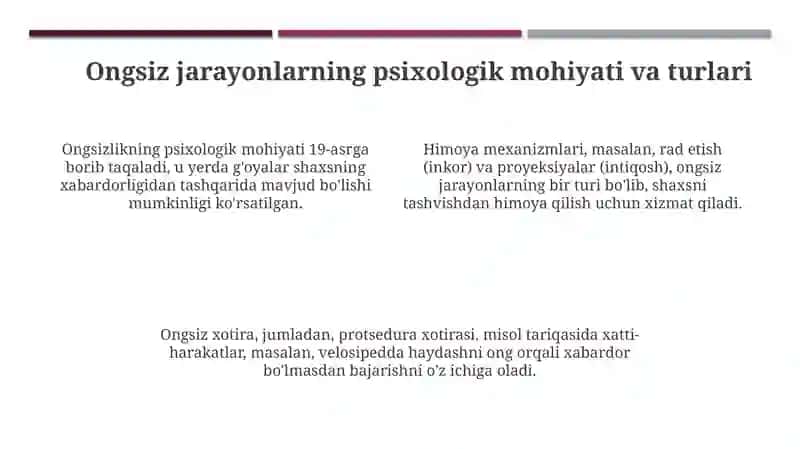 Ongning rivojlanishi va ongsiz jarayonlarning psixologik mohiyati 4