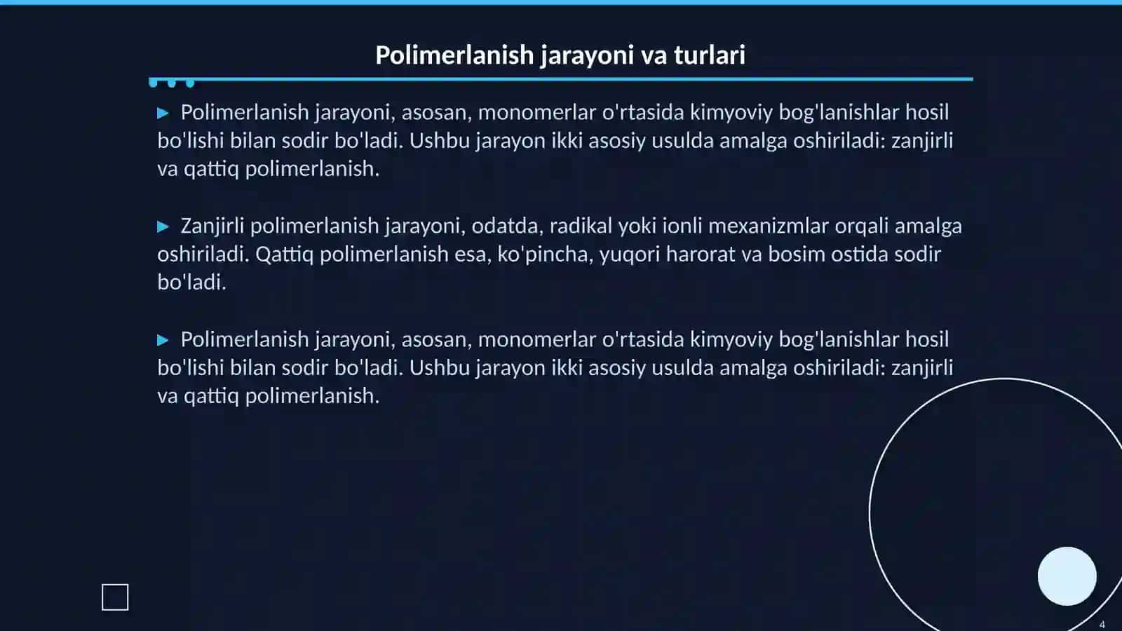 Polimеrlаnish vааlmаshinish dаrаjаsi turlichа bo‘lgаn kаrbоksimеtilsеllyulоzа sintеzi vа ulаrni tоzаlаsh usullаri 4