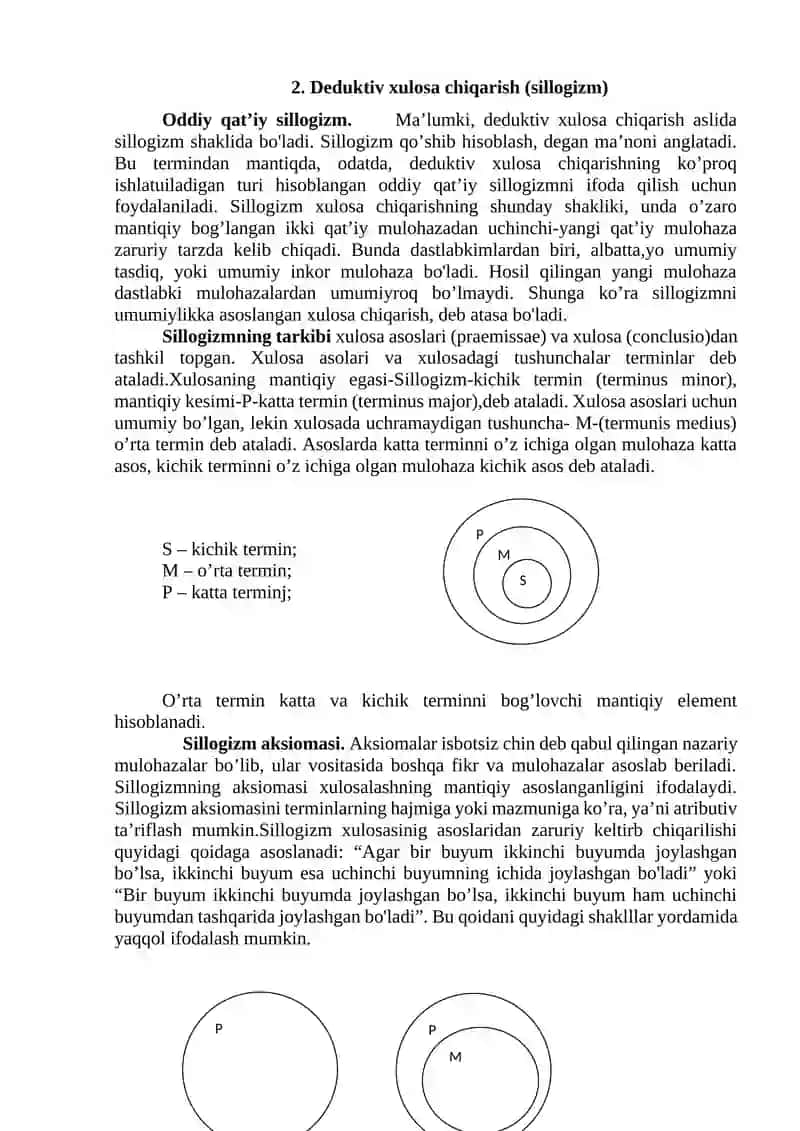 Xulosa chiqarishning umumiy mantiqiy tavsifi 4