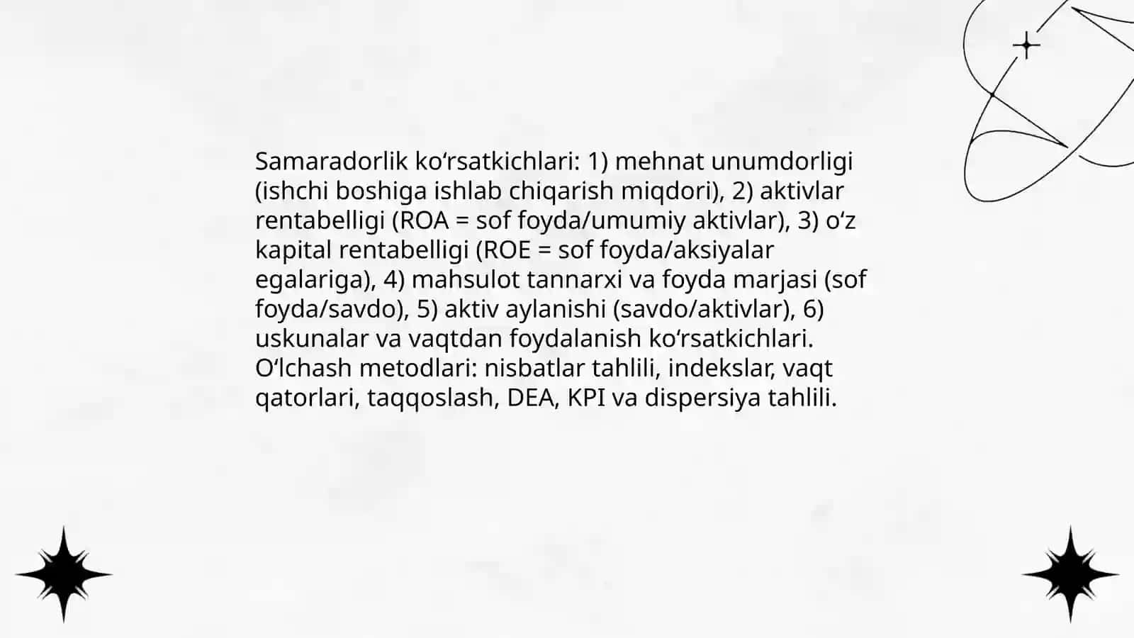 Korxona samaradorligi 4