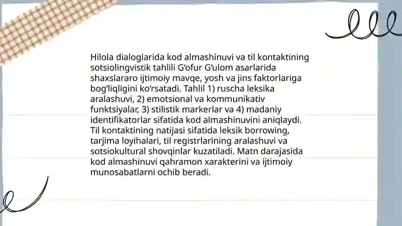 Hilola: G‘ofur G‘ulom asarlari tilining sotsiolingvistik tahlili 4