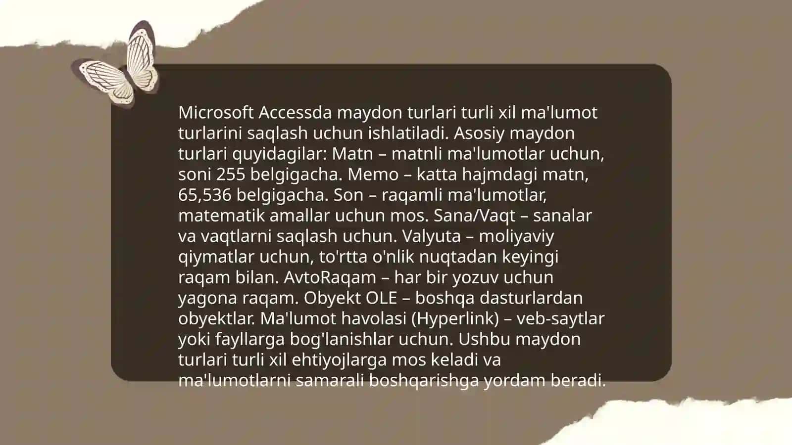 MS Accessda hadvalarni o'zaro bog'lash 4