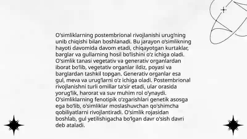 Postembrional rivojlanish 4