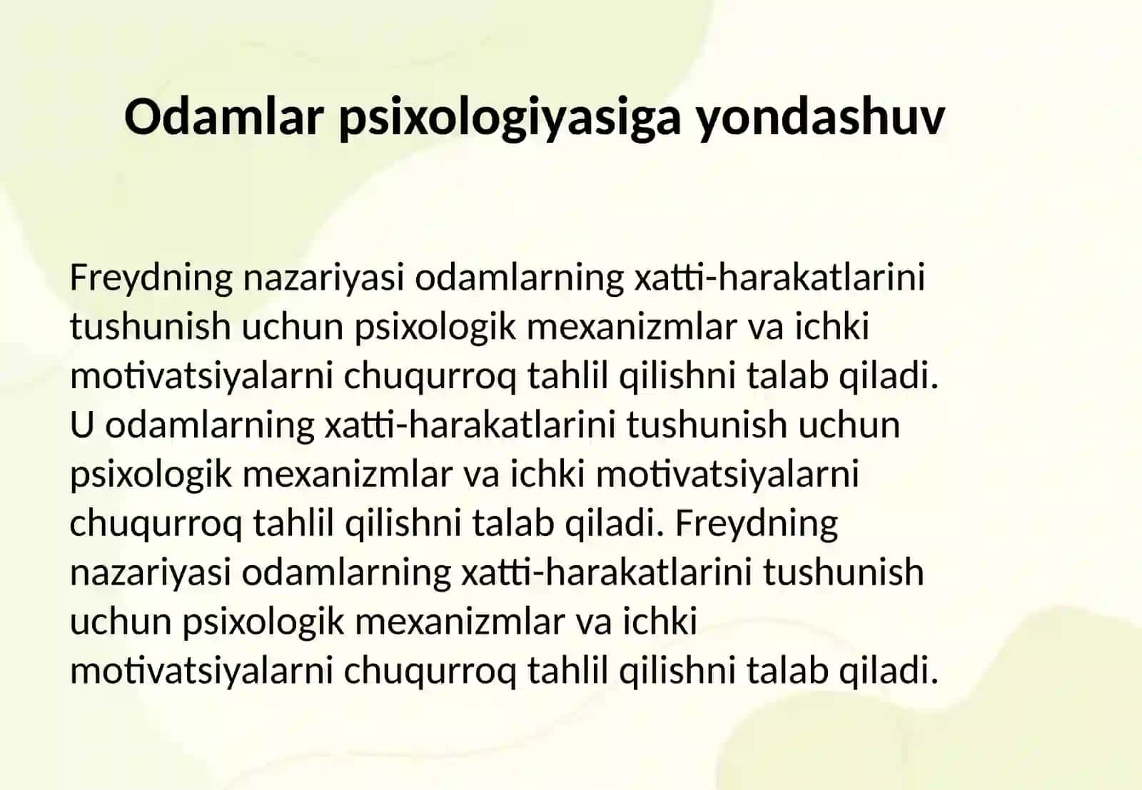 Psixologik yondashuv Z.Freyd nazariyasi 4