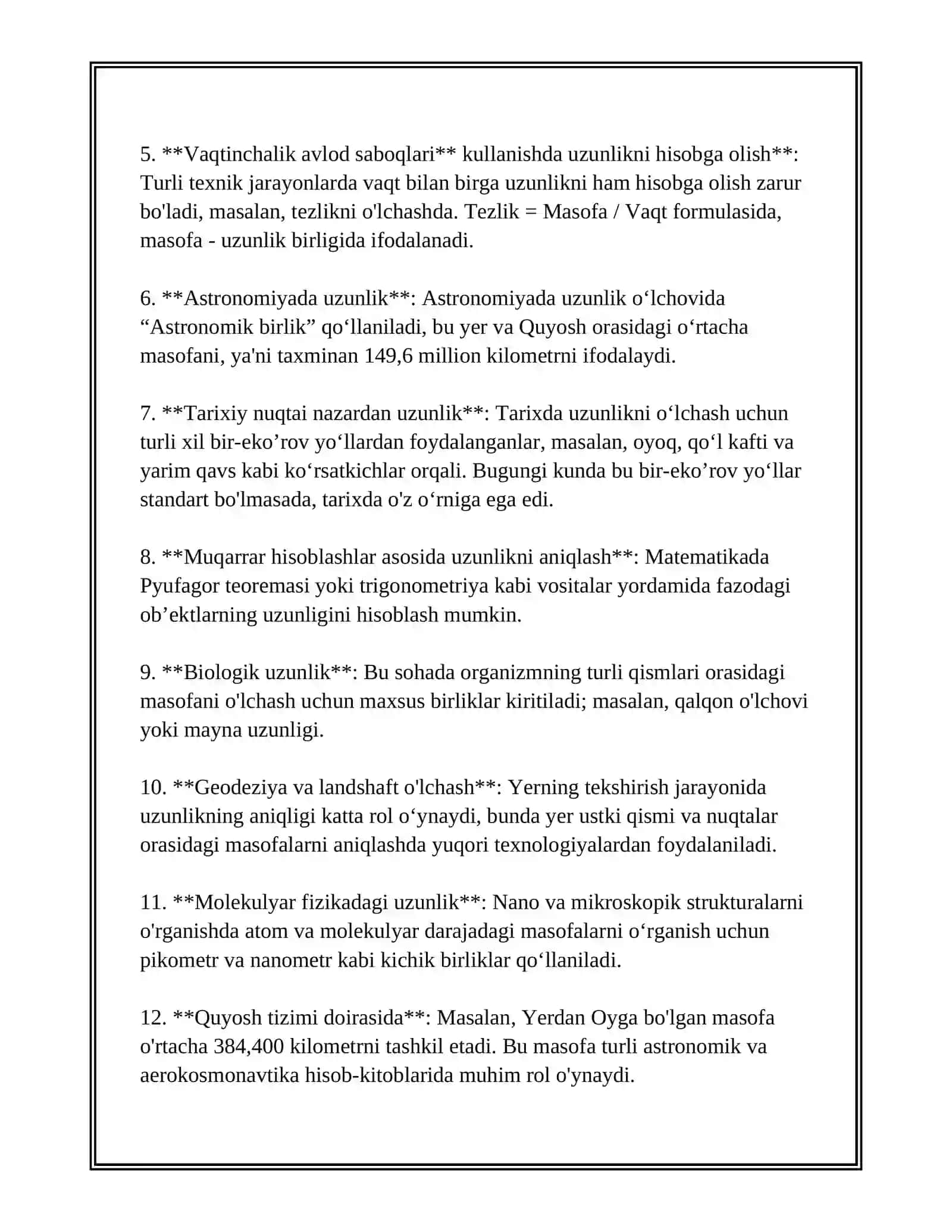 UZUNLIK VA UNING OʻLCHOV BIRLIKLARINI OʻQITISH METODIKASI 4