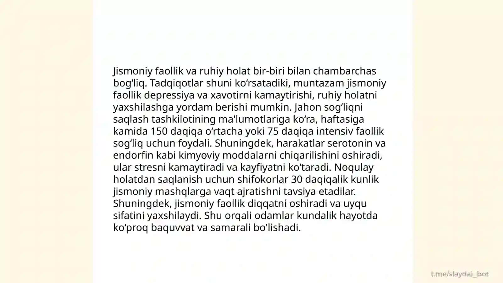 Jismoniy tarbiya psixologiyasi umumiy psixologiya fanining faoliyati ekanligi 4