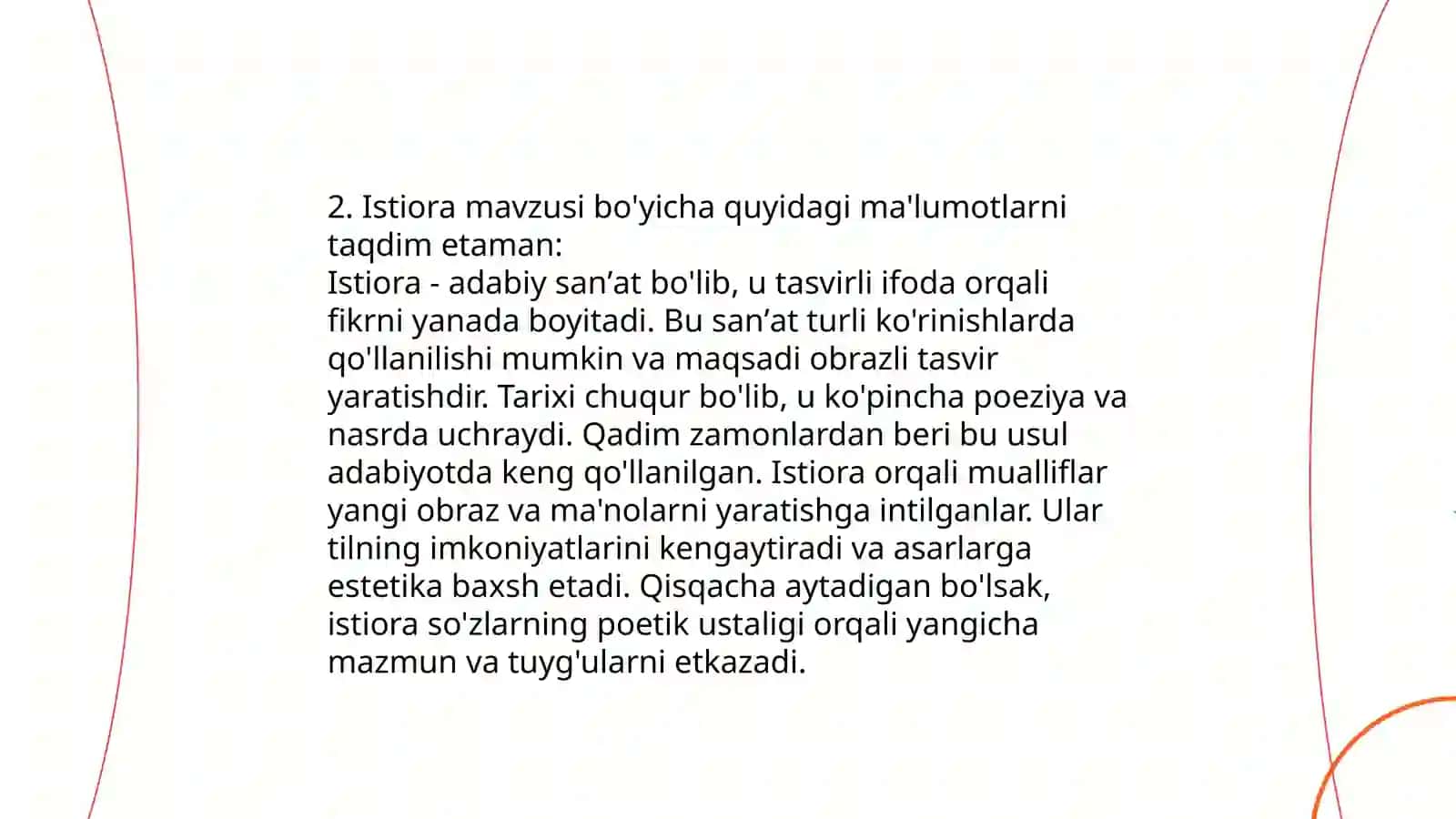 She'riy san'at turlari. Ruju va Jam sheriy sanat turlari haqida malumotlar va misollar 4
