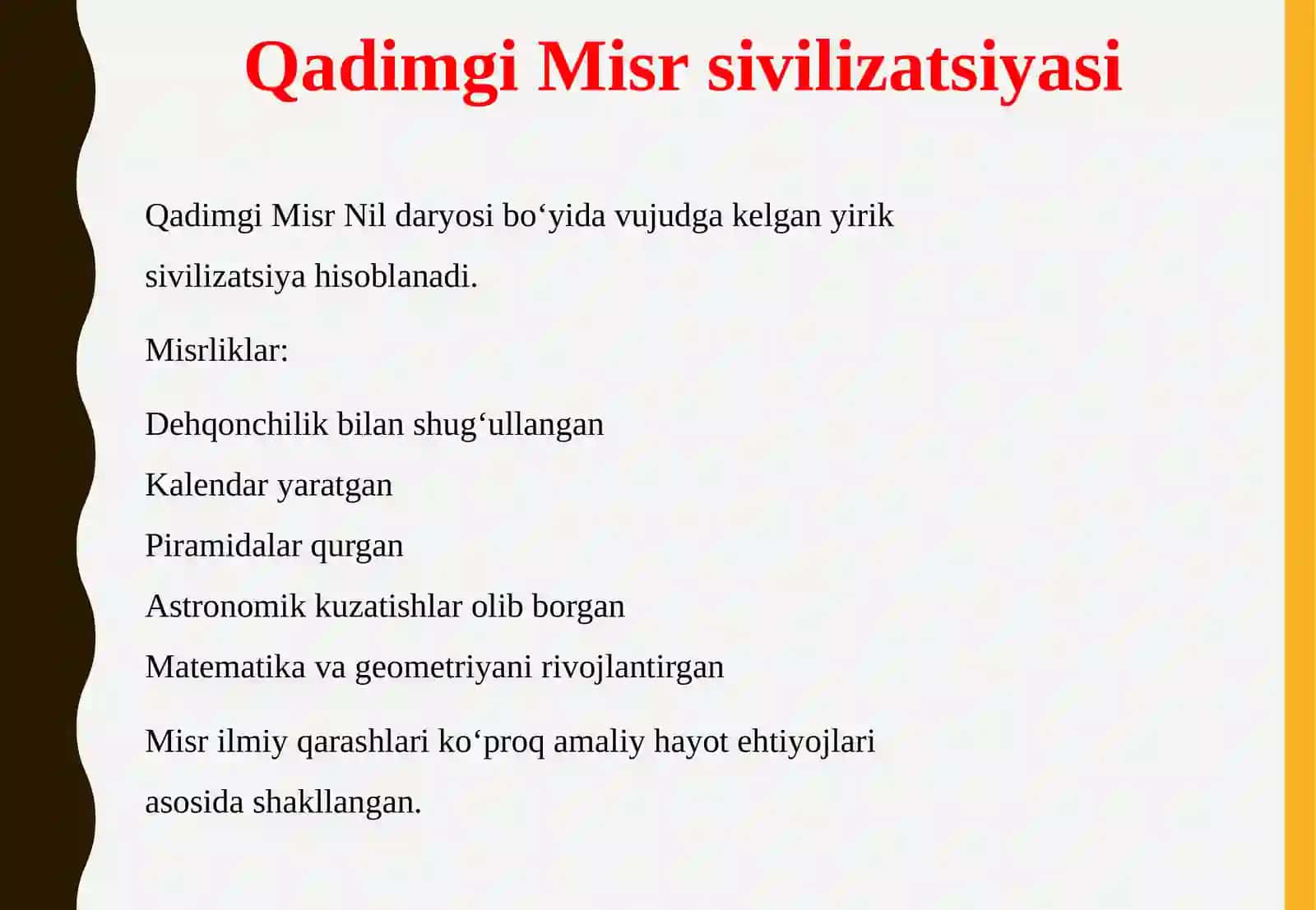 Qadimgi misr va bobilda dunyo haqidagi ilmiy tasavvurlarning paydo bo‘lishi 4