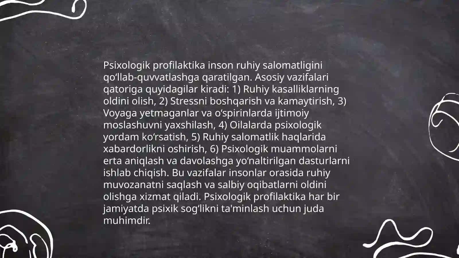 Psixologik profilaktika maqsad va vazifalari 4