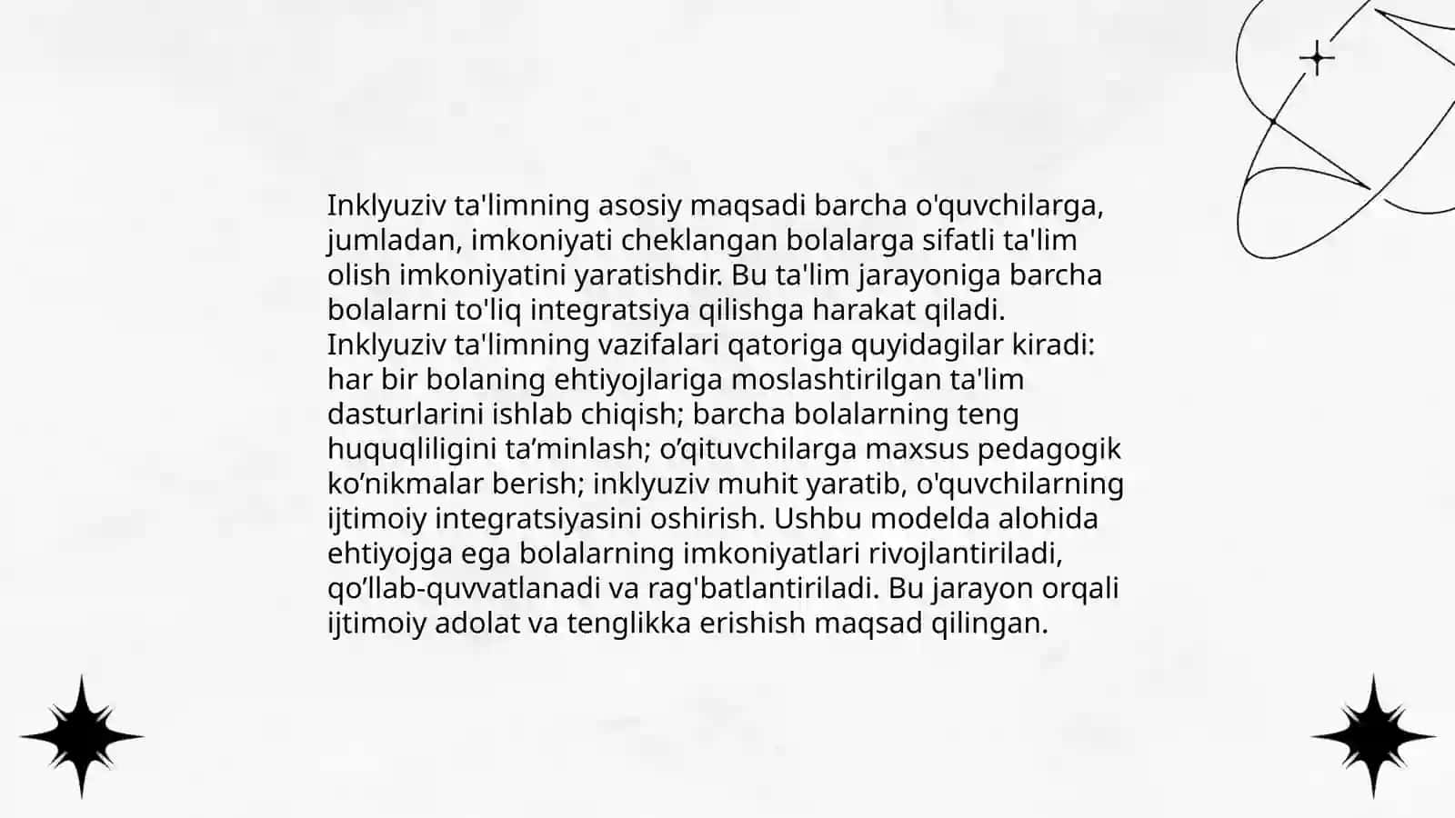 Inklyuziv talimning mohiyati. Integratsion talim va ijtimoiy reabilitatsiya 4
