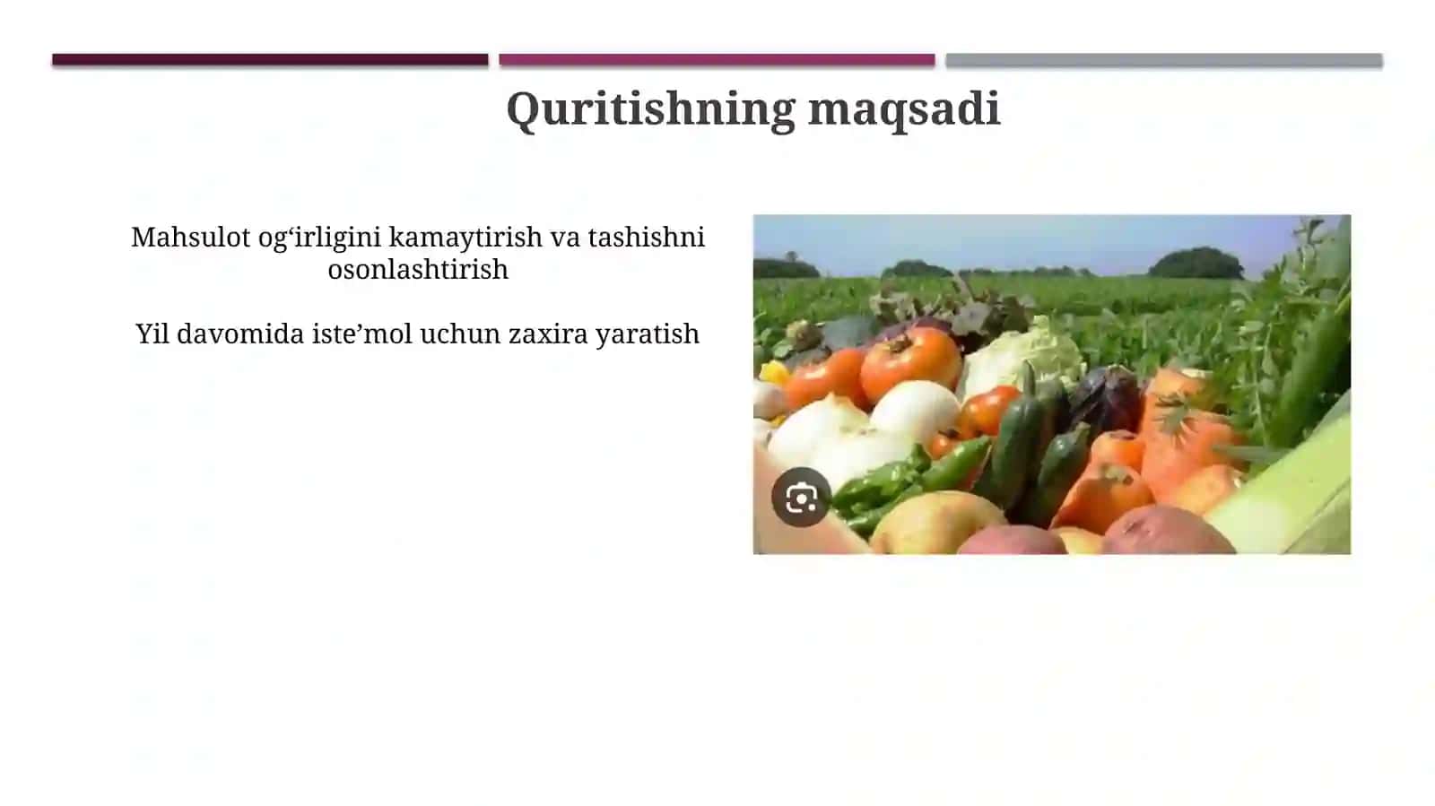 Sabzavot va poliz mahsulotlarini quritish maydonini tashkil etish 4