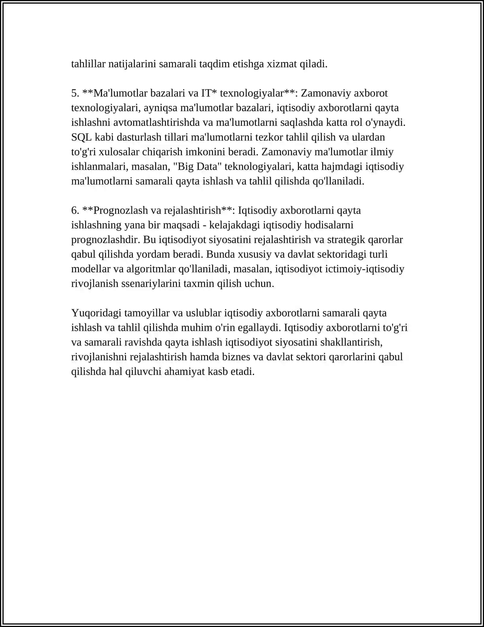 Iqtisodiy axborotlarni qayta ishlash va mobil ilovalardan foydalanish 4