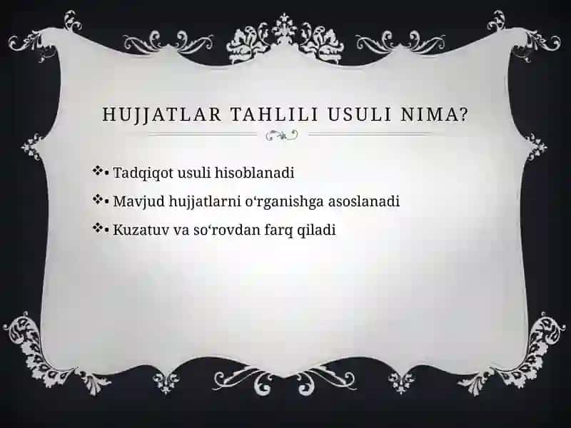 Hujjatlar tahlili usuli 4
