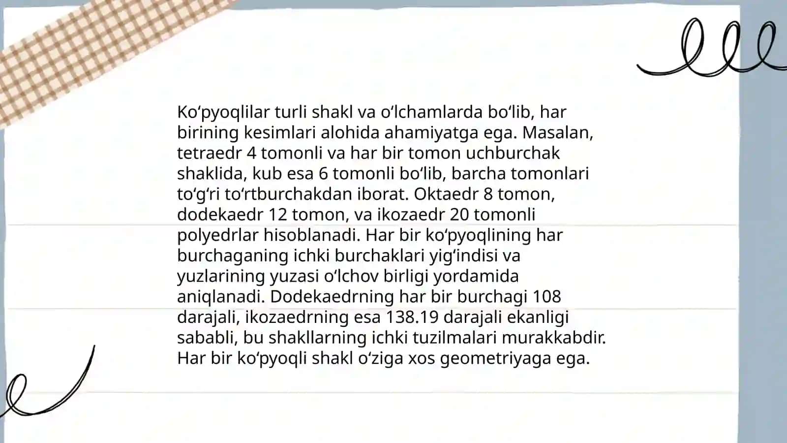 Turli koʻpyoqlilarning tasnifi 4