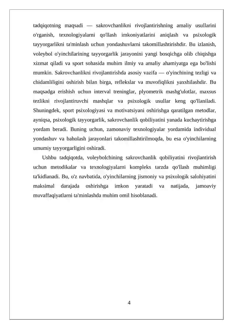 Voleybolchining sakrovchanlik qobiliyatini rivojlantirish usullari 4
