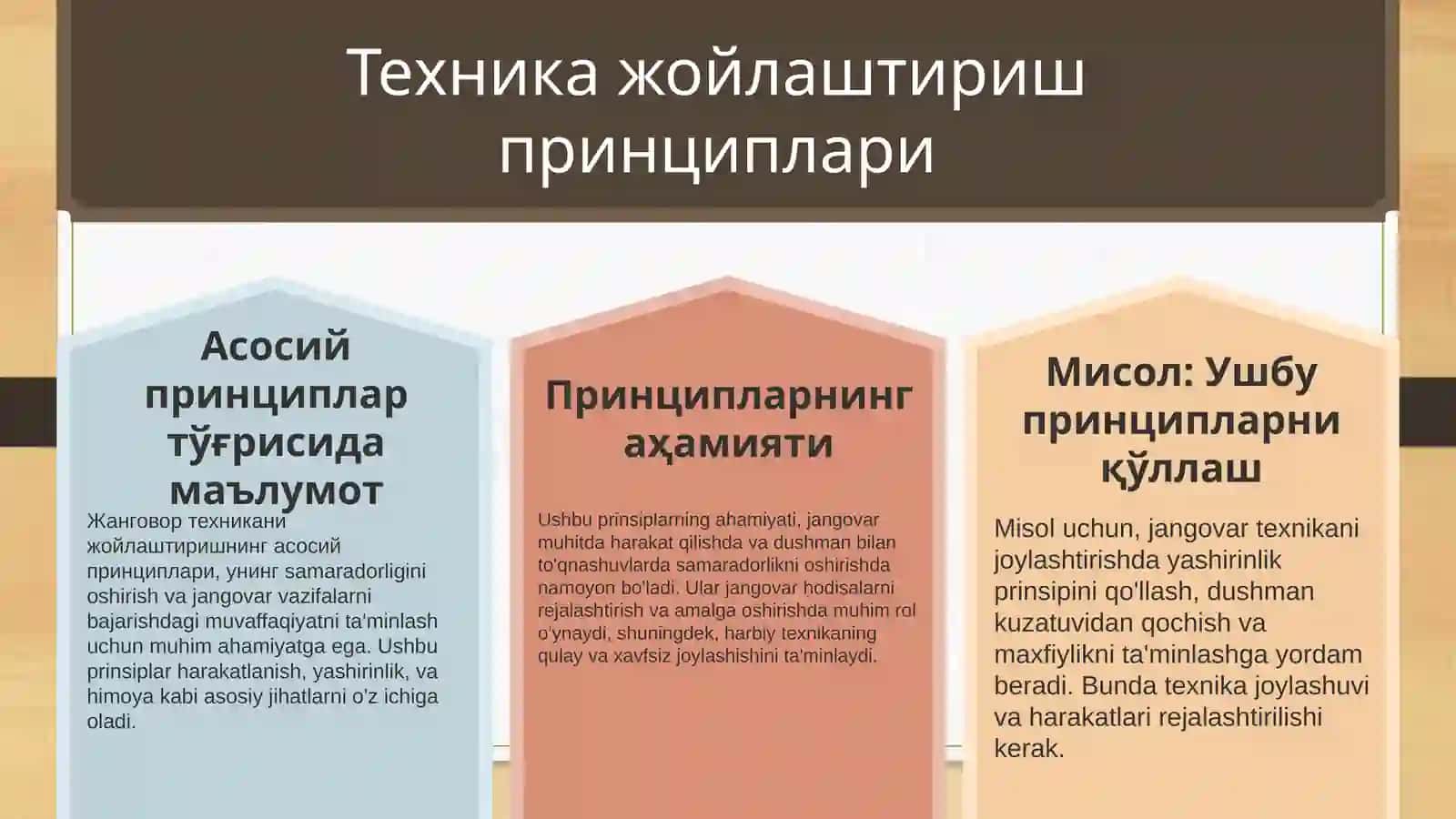 Жанговортехника ни очик ҳаракатланувчи таркибга жойлаштиришнинг асосий меъёрлари ва қоидалари 4