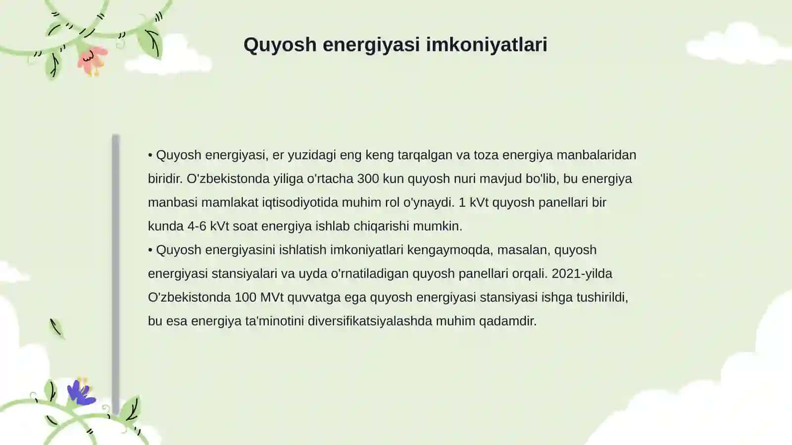 Qayta tiklanuvchi energiya turlari 4