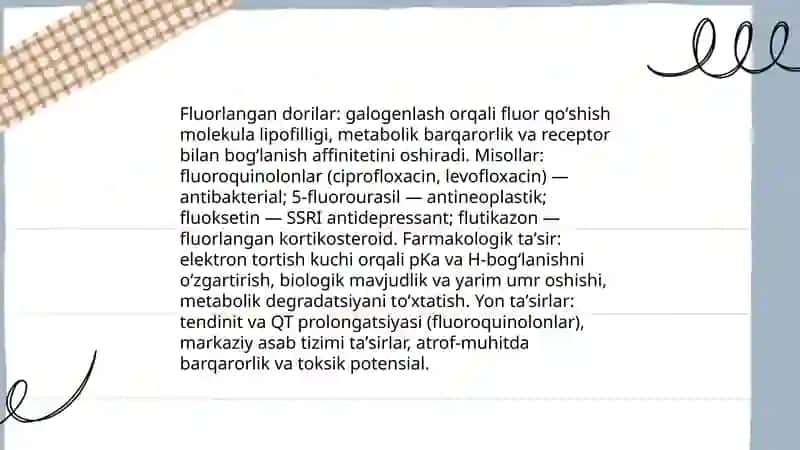 Galogenlash asosida olinadigan dori preparatlari 4
