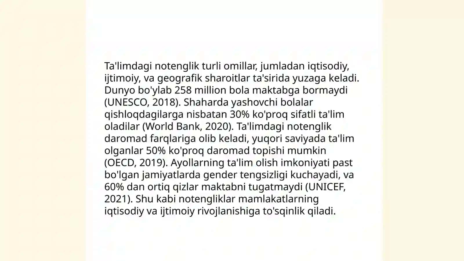 Ijtimoiy notenglik muammolar va yechimi 4