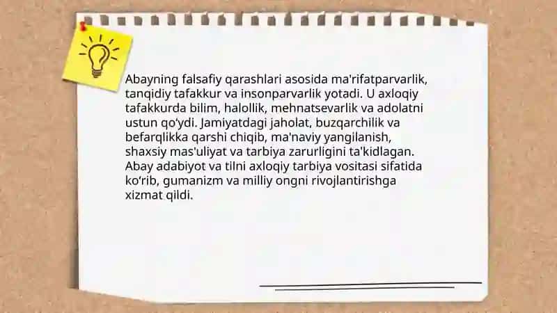 Abay Qoʻnanboyev hayoti va ijodi. Asarlarini oʻrganish 4