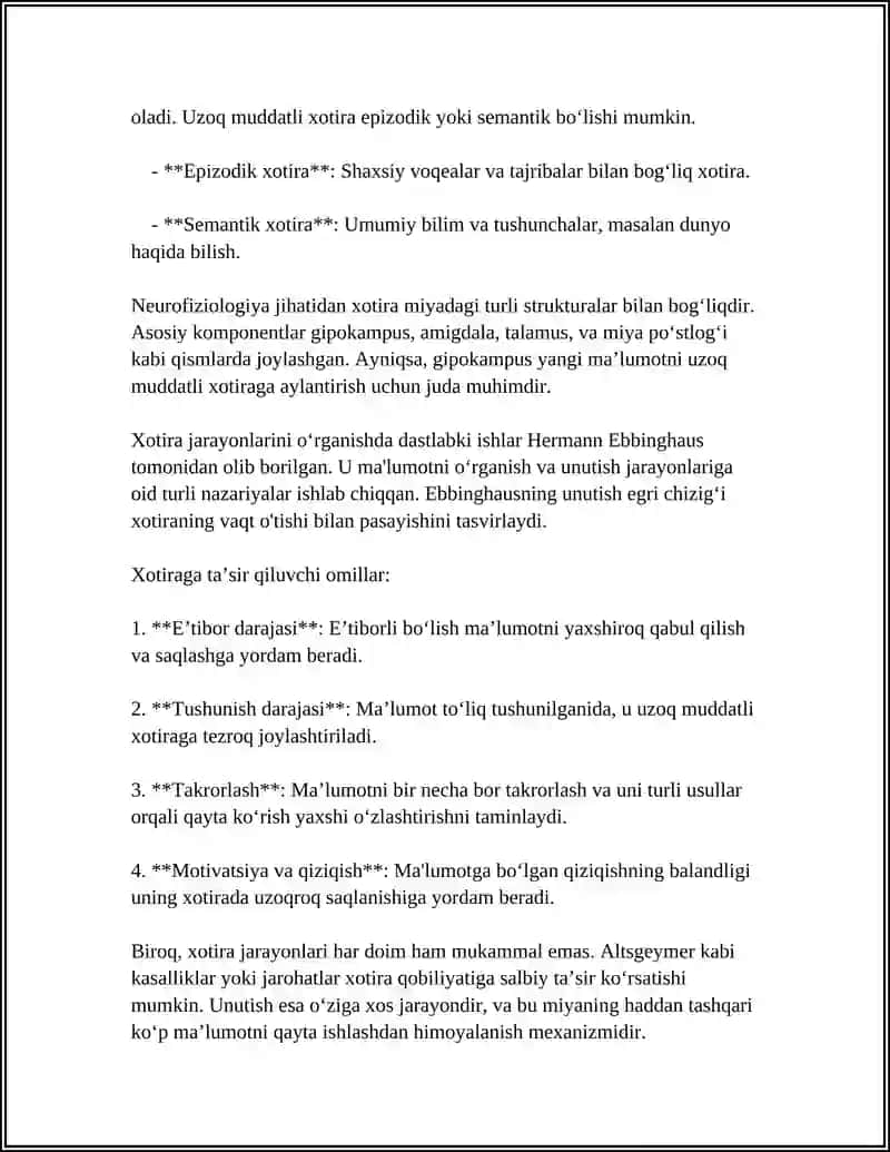 Xotira tushunchasi va taʼrifi 4