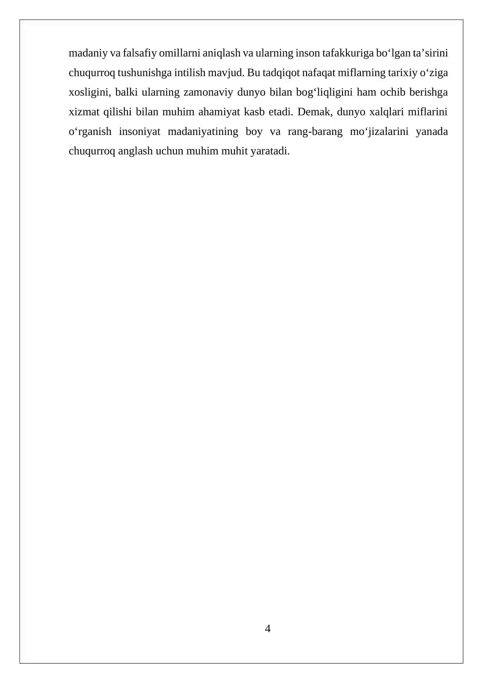 Dunyo xalqlari miflari referat 4