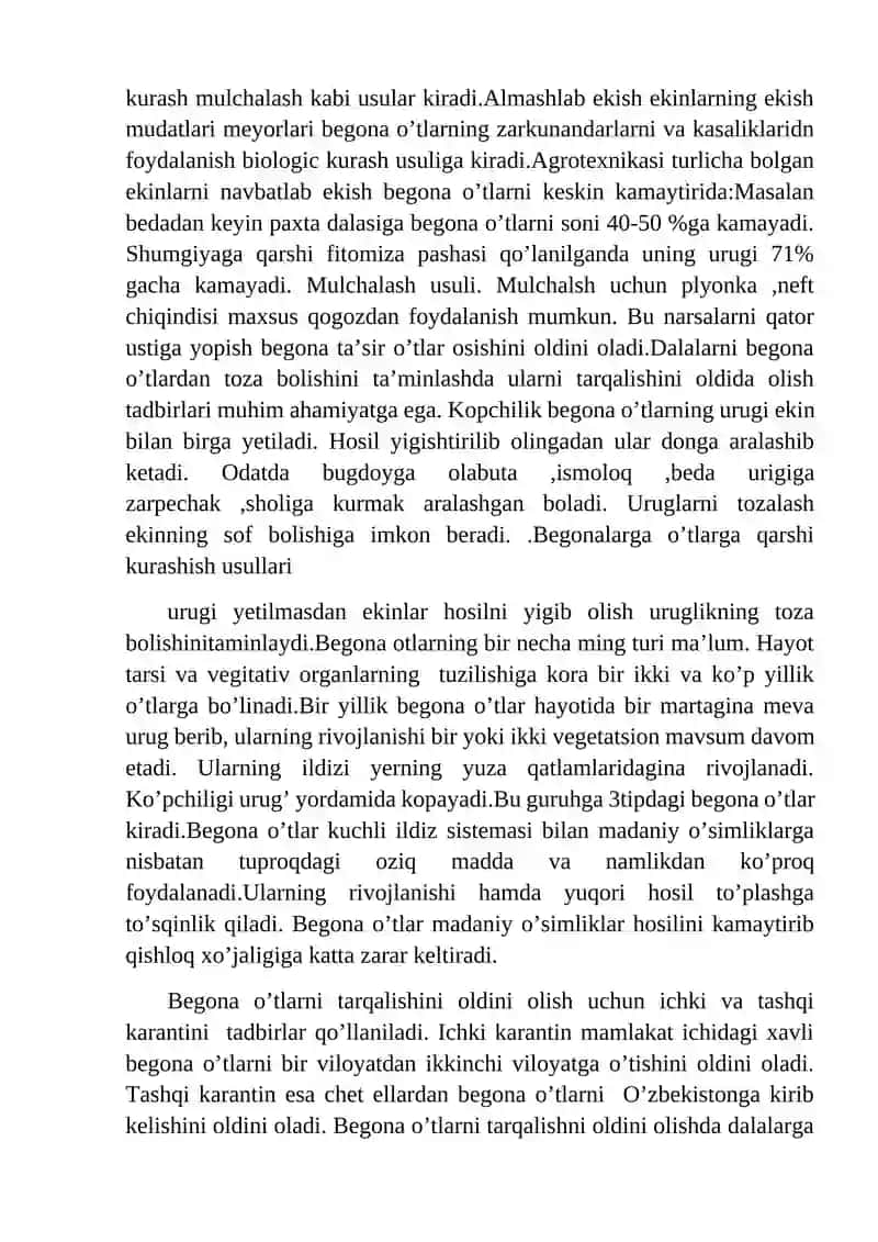 O’simlik qator oralaridagi begona o’tlarni mexakaviy vakimyoviy usullarini birgalikda qo’llash 4