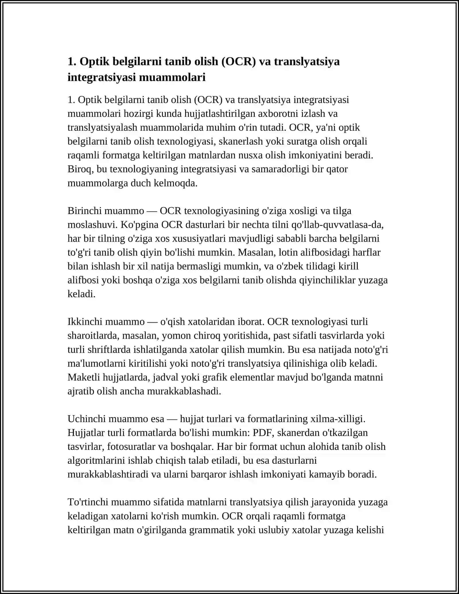 Hujjatlashtirilgan axborotni qidirish va translyatsiyalash muammolari 4