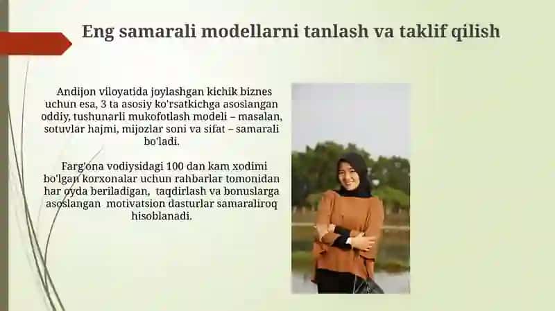 Sifat sohasida mukofotlar modeli 4