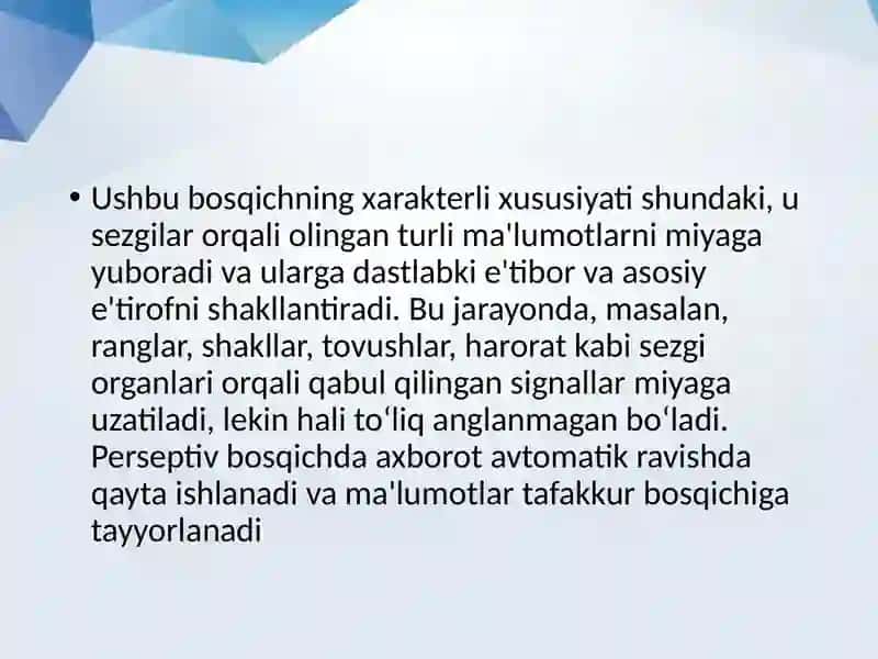 S. Perseptiv bosqich va uning xarakterli xususiyati 4