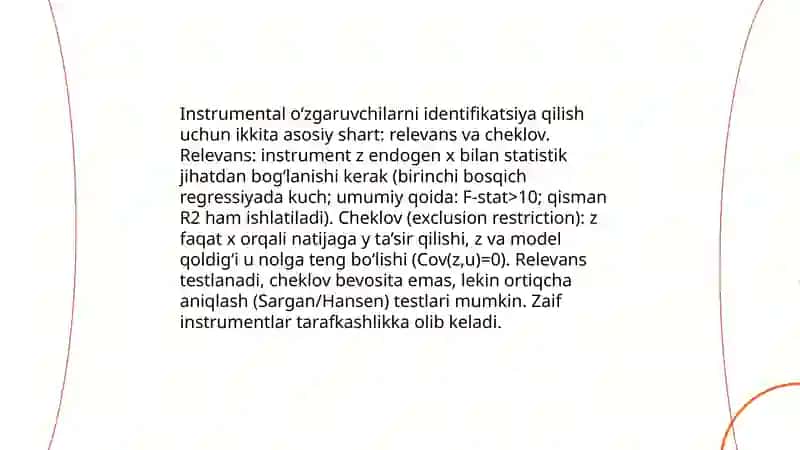 Instrumental o‘zgaruvchilar yordamida baholash 4
