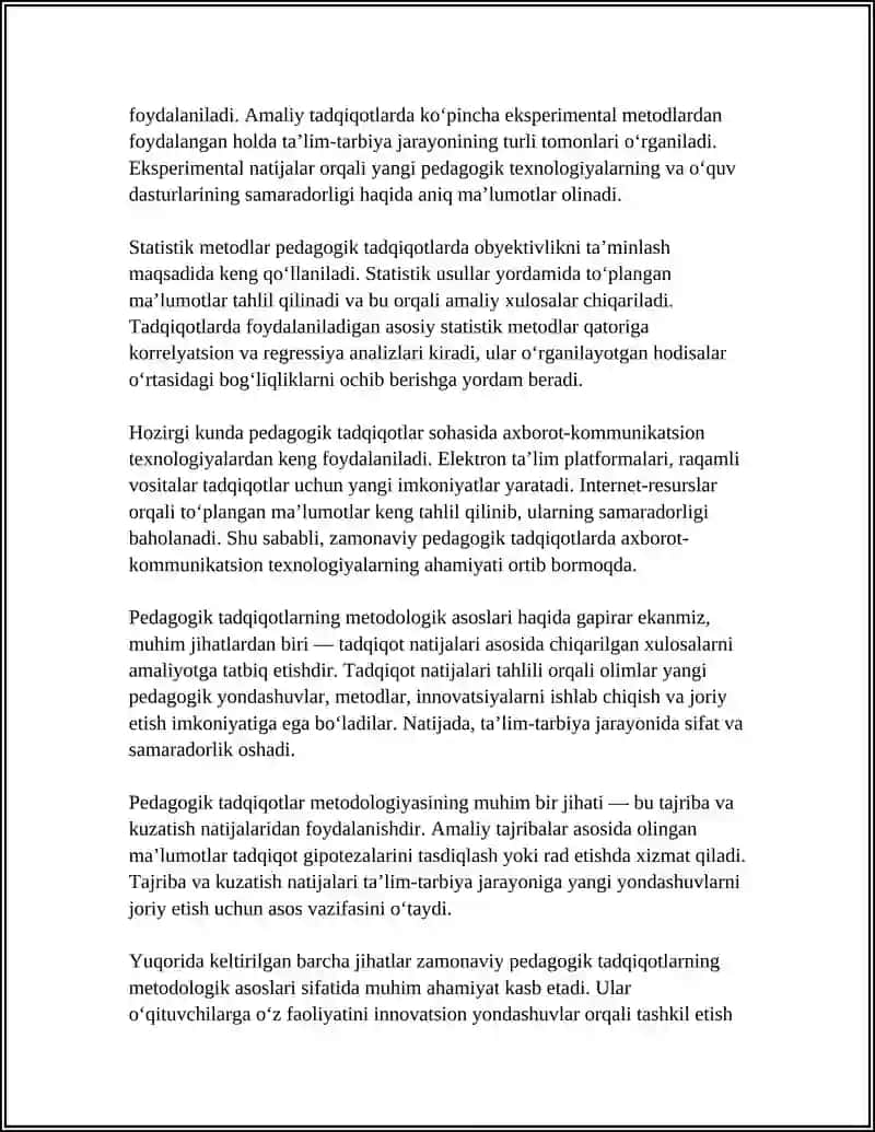 PEDAGOGIK TADQIQOTLARNING METODOLOGIK APPARATI VA SIFAT MEZONLARI 4